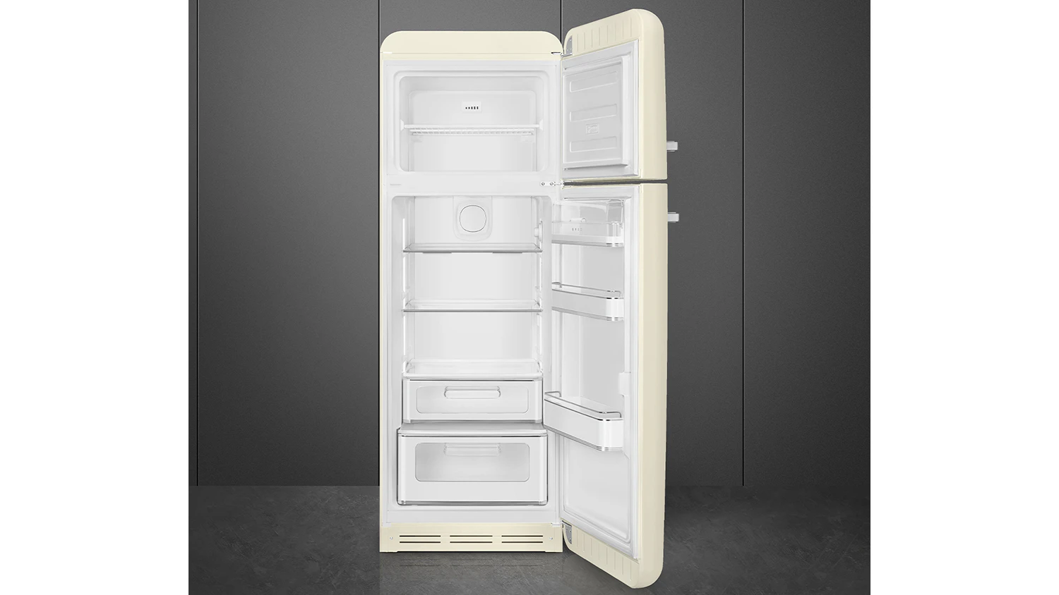 Kombinovan&aacute; chladnička Smeg FAB30RCR6 otvoren&aacute; pr&aacute;zdna