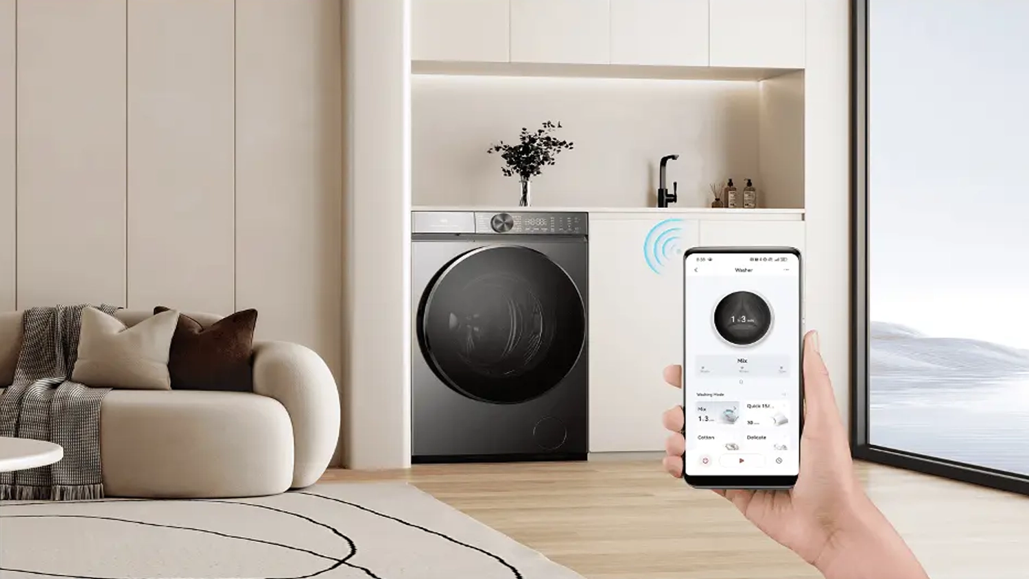 Ovládání pračky TCL FP1154SA0CZ mobilem