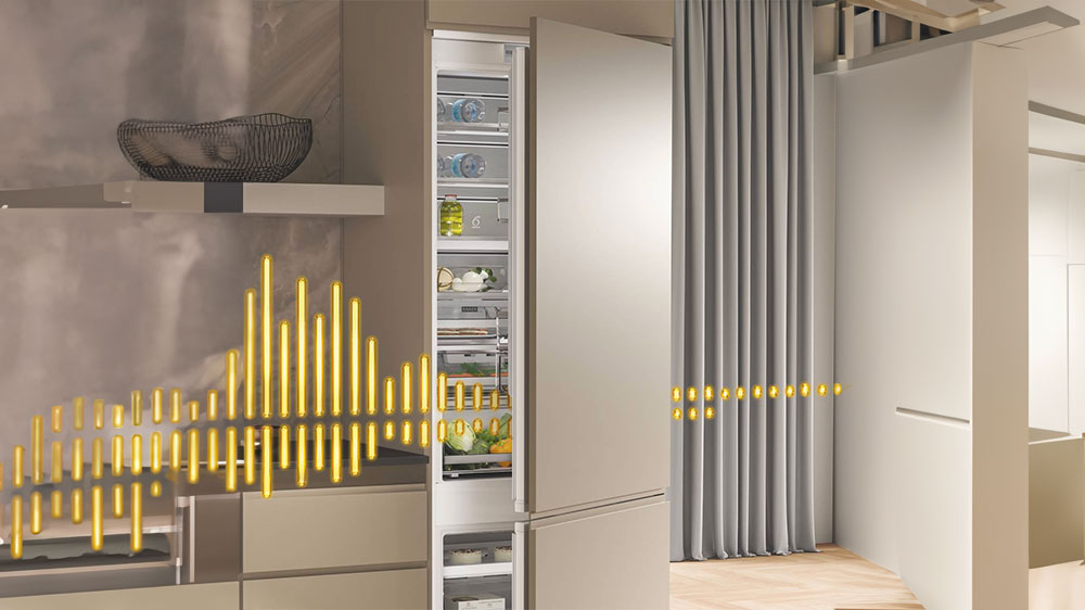 Vizualizácia tichej prevádzky kombinovanej chladničky Whirlpool_05