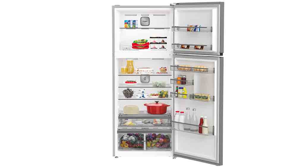 Otvoren&aacute; kombinovan&aacute; chladnička Whirlpool WHD2 6553 X5E so z&aacute;sobami