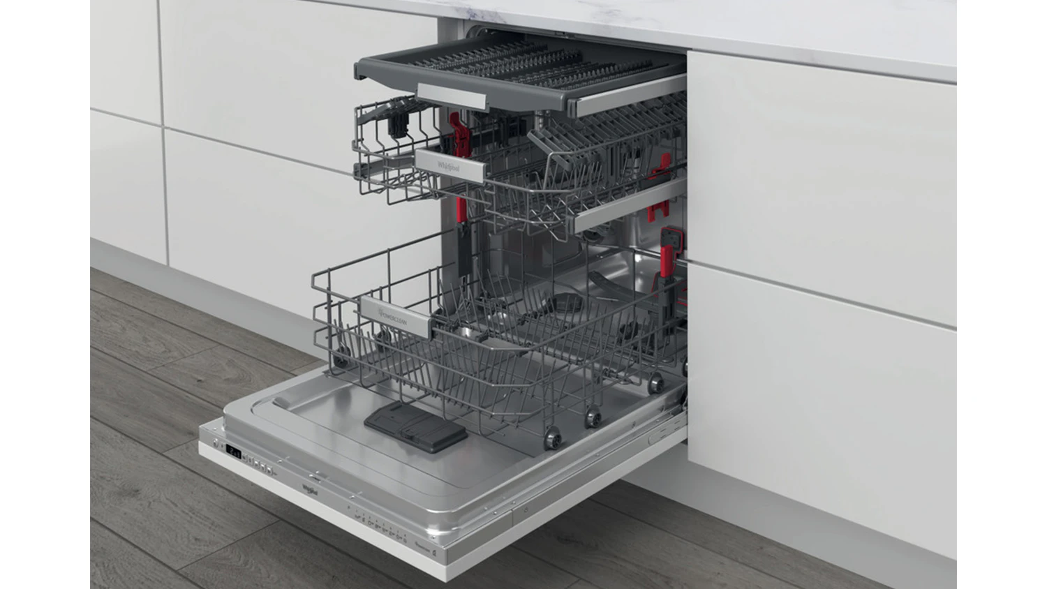 Vstavan&aacute; um&yacute;vačka riadu Whirlpool W0I D741A S s vysunut&yacute;mi ko&scaron;mi