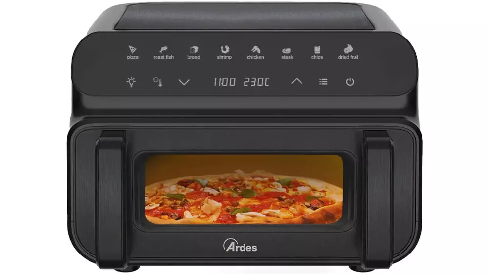 Teplovzdušná fritéza Ardes A09GP s pizzou vovnútri_03