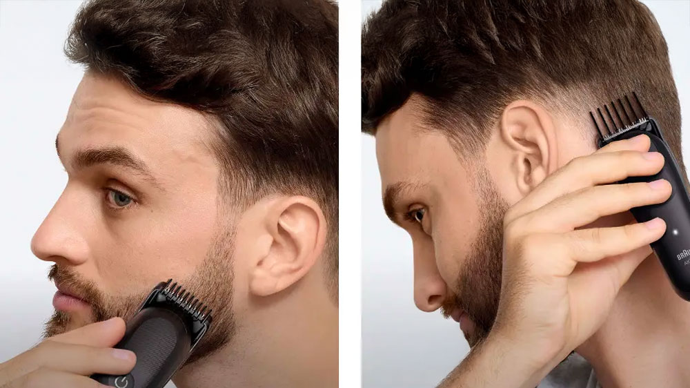 2 různé způsoby použití pánského zastřihovače Braun Series 5 AIO5540_02
