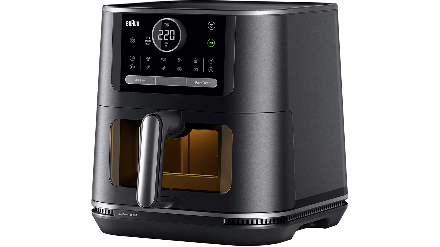 Pohled šikmo zepředu na fritézu Braun MultiFry 7 HF7056BK