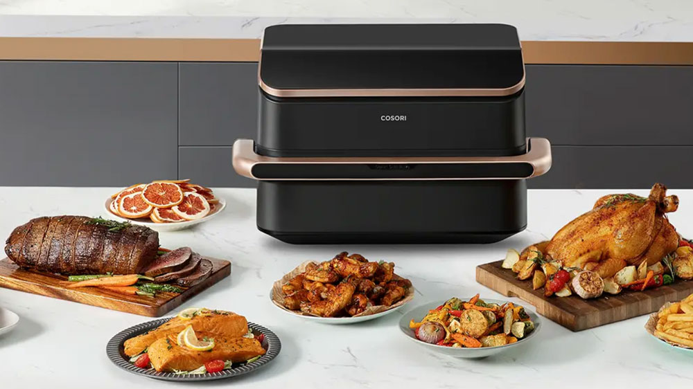 Stůl s jídlem z fritézy Cosori Dual Blaze TwinFry_03