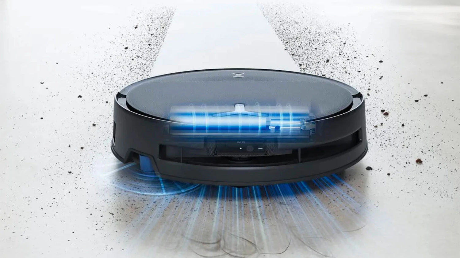 Robotický vysavač Ecovacs Deebot T80S OMNI černý při vysávání