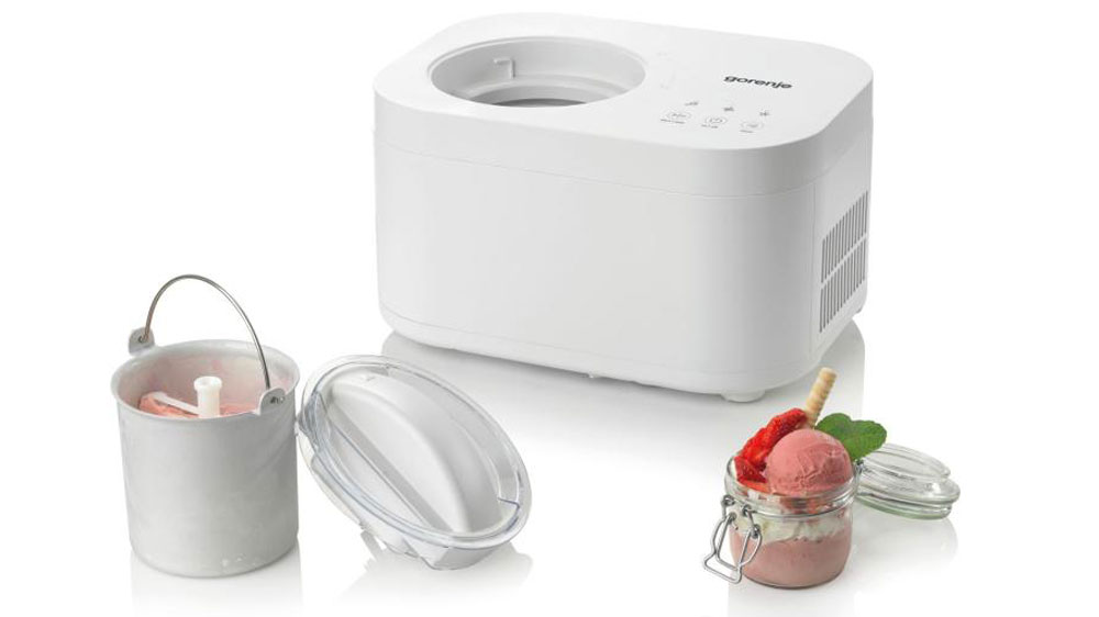 Výrobník zmrzliny Gorenje ICM10W s vybratou miskou s madlom_05