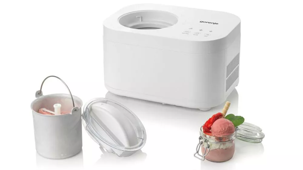 Výrobník zmrzliny Gorenje ICM10W s vybratou miskou s madlom_05
