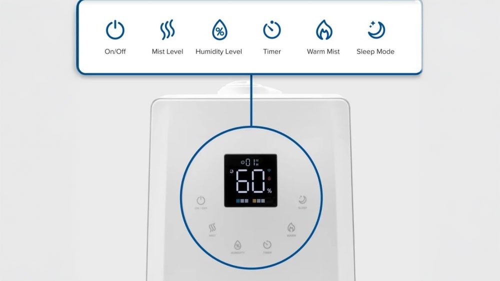 Ovládací panel zvlhčovača Levoit LV600S Smart_02