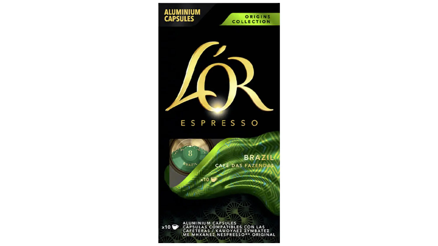 Kapsle Nespresso L´OR Espresso Brazil Café Das Fazendas 10 ks