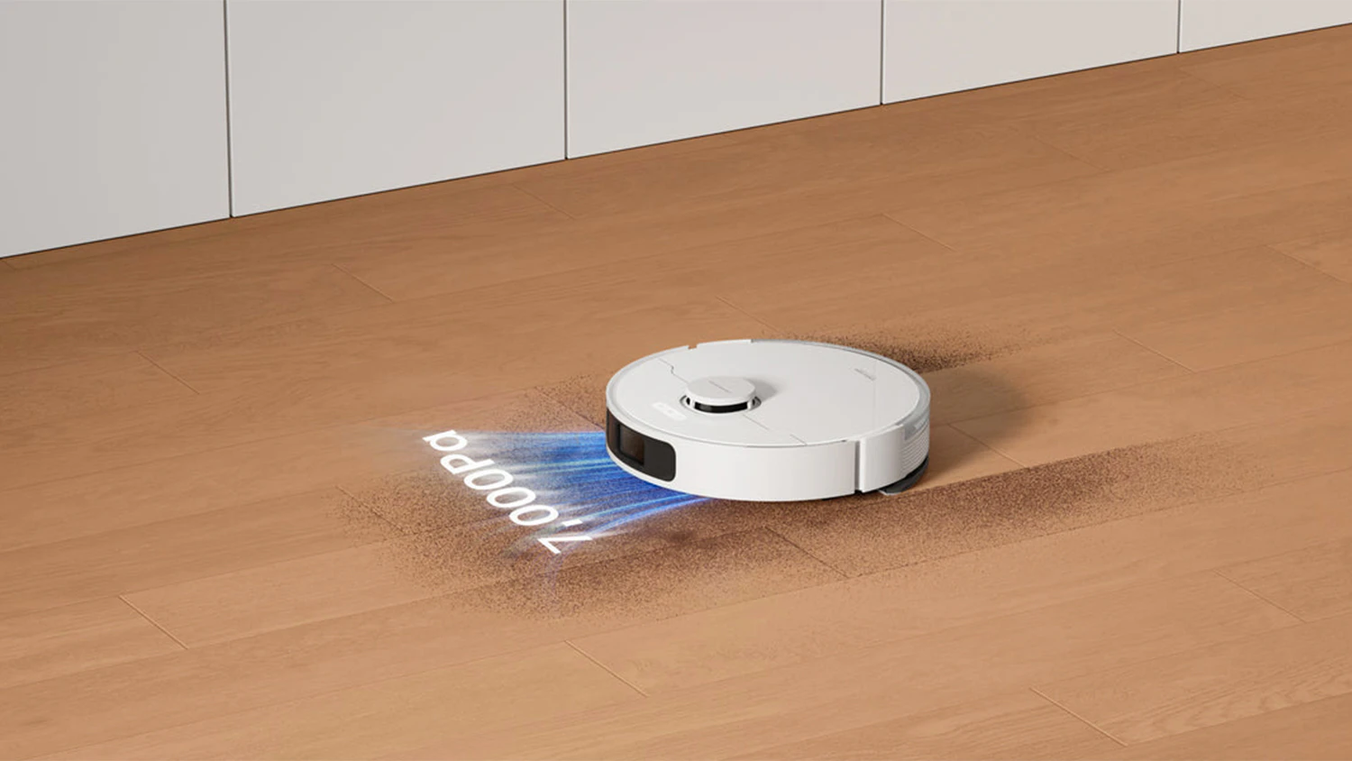 Robotický vysavač MOVA S10 Plus uklízí nečistoty na podlaze.