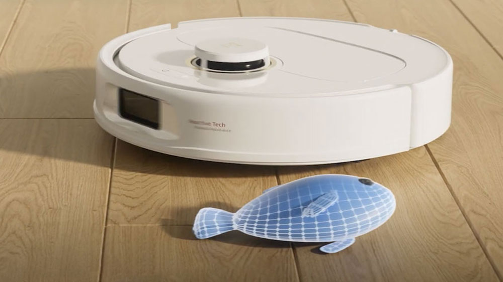 Vysavač Roborock Qrevo 5AE Black a překážka na podlaze_05