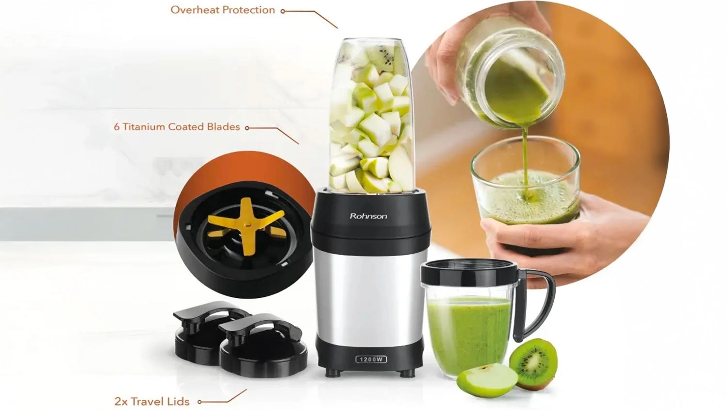 Smoothie mixér Rohnson R-5610 a nádoby na přípravu