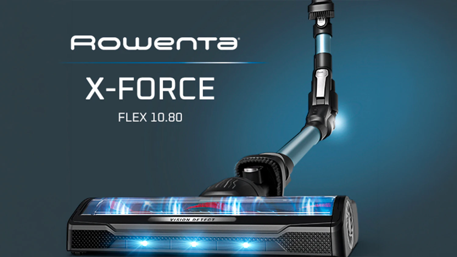 Kartáč a LED osvětlení tyčového vysavače s mopem 4v1 Rowenta X-Force Flex 10.80 Allergy