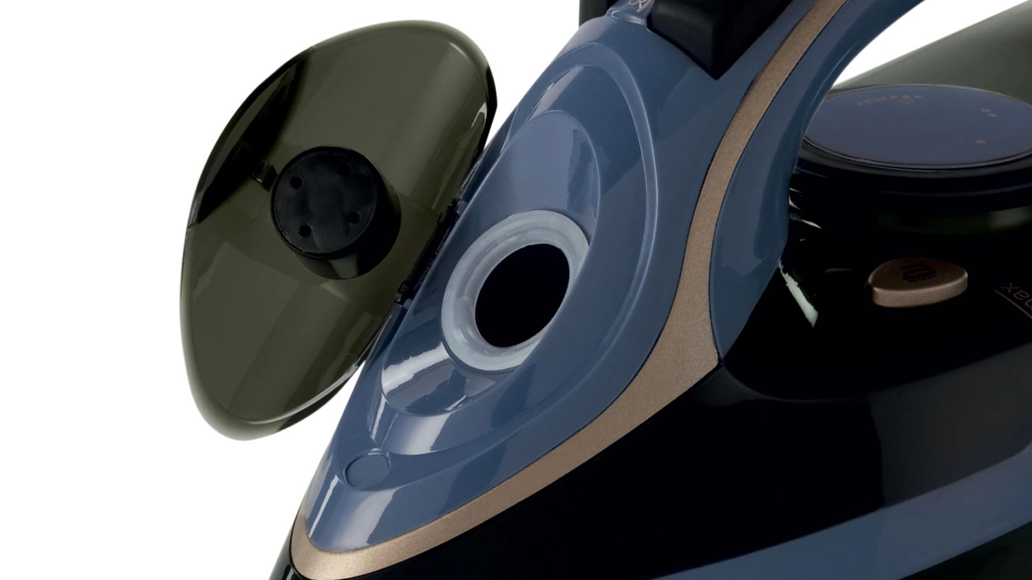 Otvorené viečko nádrže na vodu žehličky Russell Hobbs