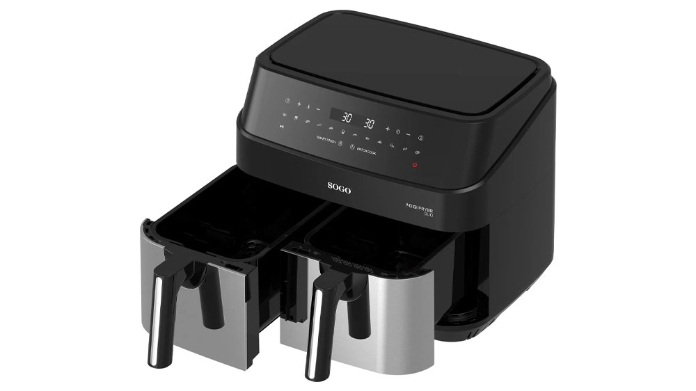 Horkovzdušná fritéza Sogo SS-10845 má samostatné ovládání pro každý koš_04