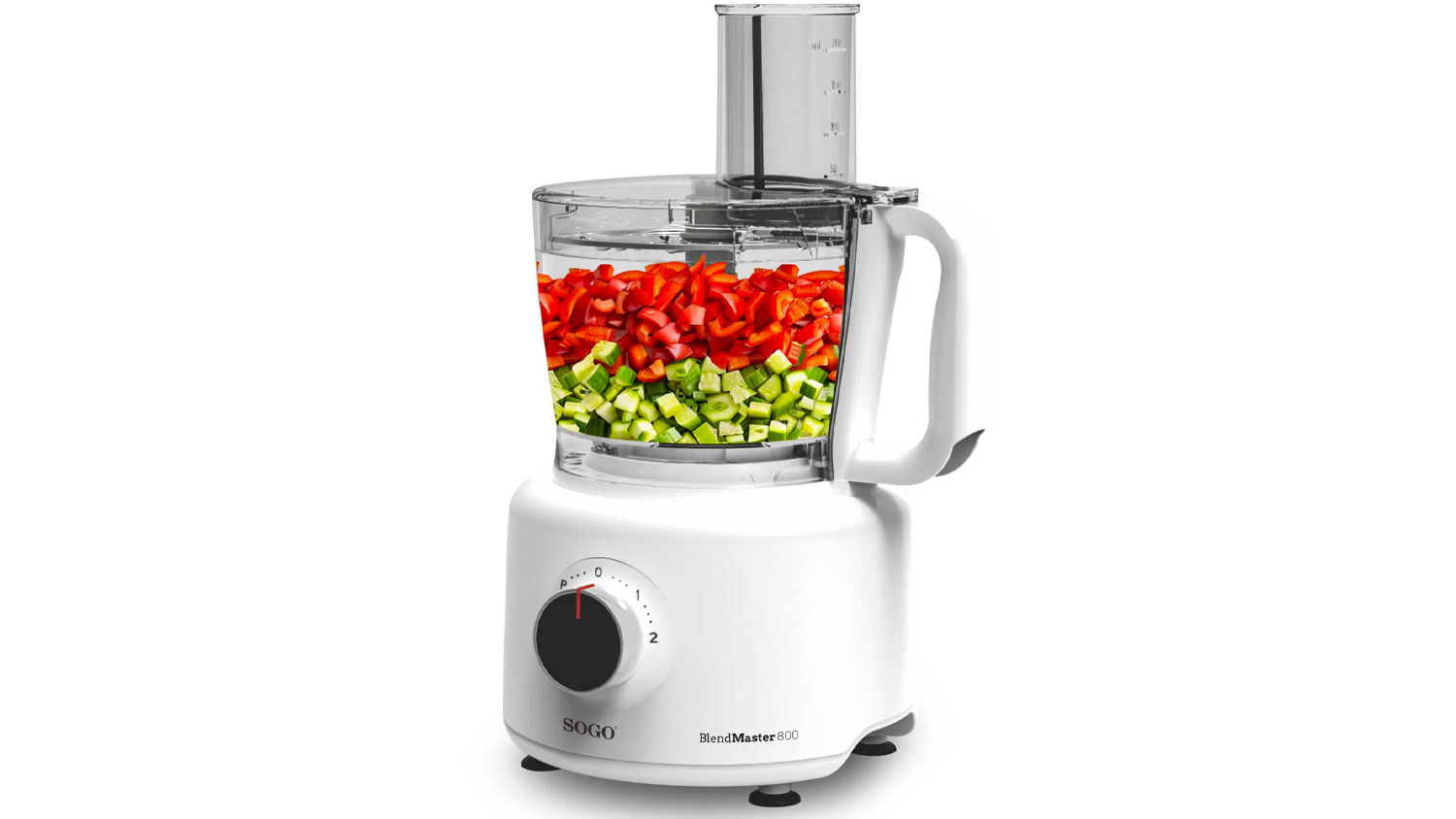 Food procesor SOGO SS-14570 naplněn&yacute; zeleninou