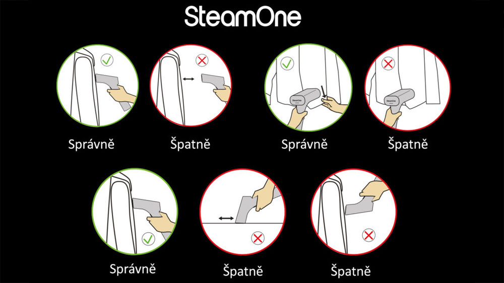 Obrázkový návod, jak správně používat ruční napařovač oděvů SteamOne JAMES V2_03