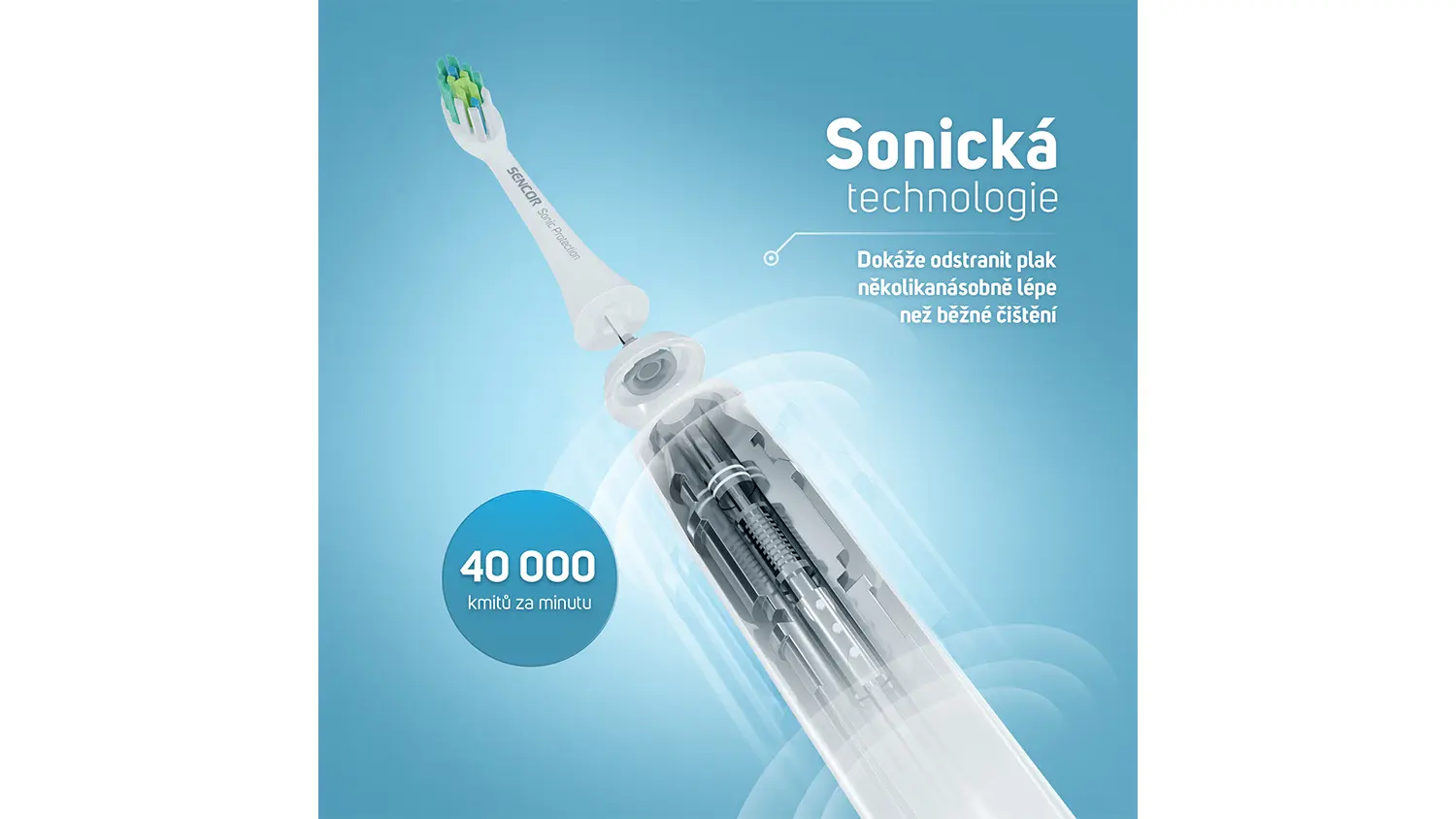 Sonická technologie chytrého kartáčku SOC 5011BL