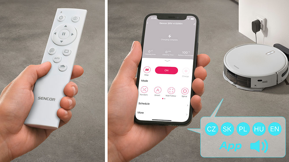 Ovládání přes mobil i ovladač