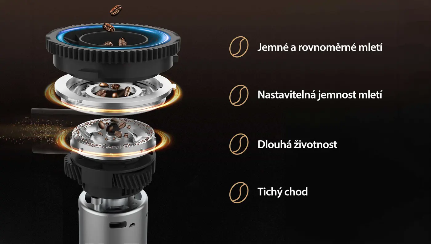 Sencor SES 9470BK ENZO – keramický mlynček s 9 stupňami mletia