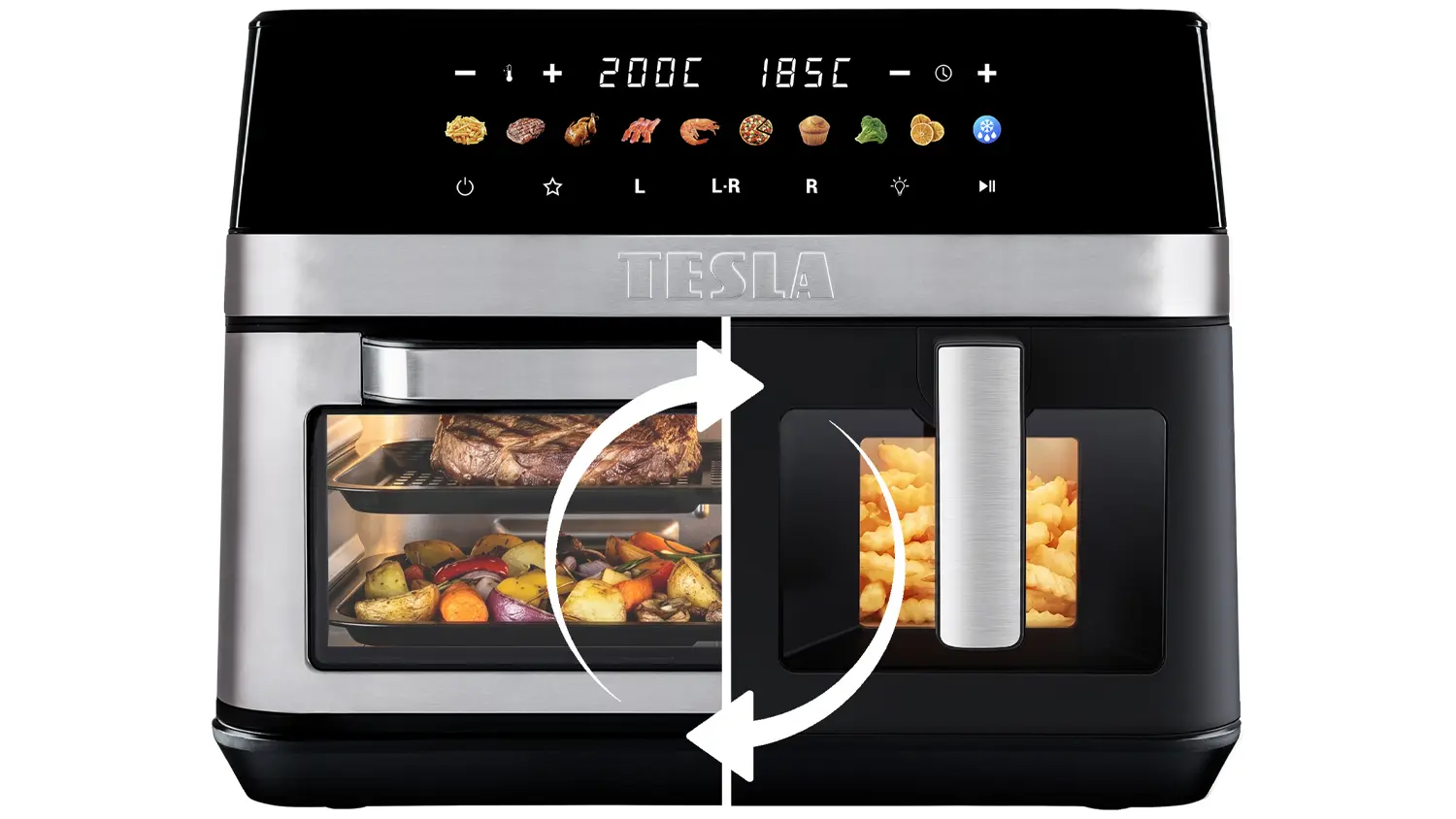 Horkovzdušná fritéza TESLA AirCook DualZone Q787 XXL Deluxe