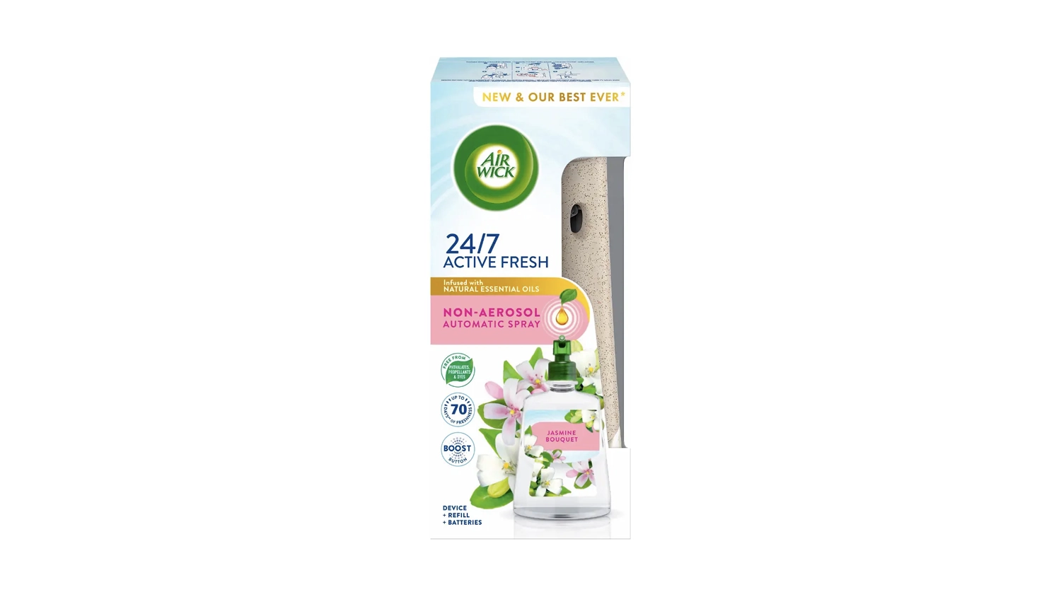 Balen&iacute; automatick&eacute;ho difuz&eacute;ru Air Wick Active Fresh + Water Base Jasmin 228 ml