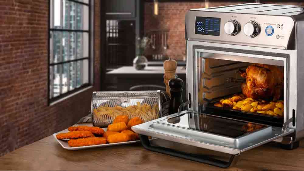 Minitrouba Ariete Airy Fryer Oven 25L 4629/1 s otevřenými dvířky na kuchyňské lince_02