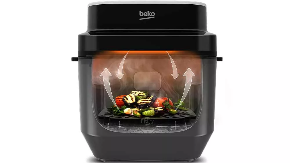 Vizualizace proudění horkého vzduchu v horkovzdušné fritéze Beko FRL 5474 B_05