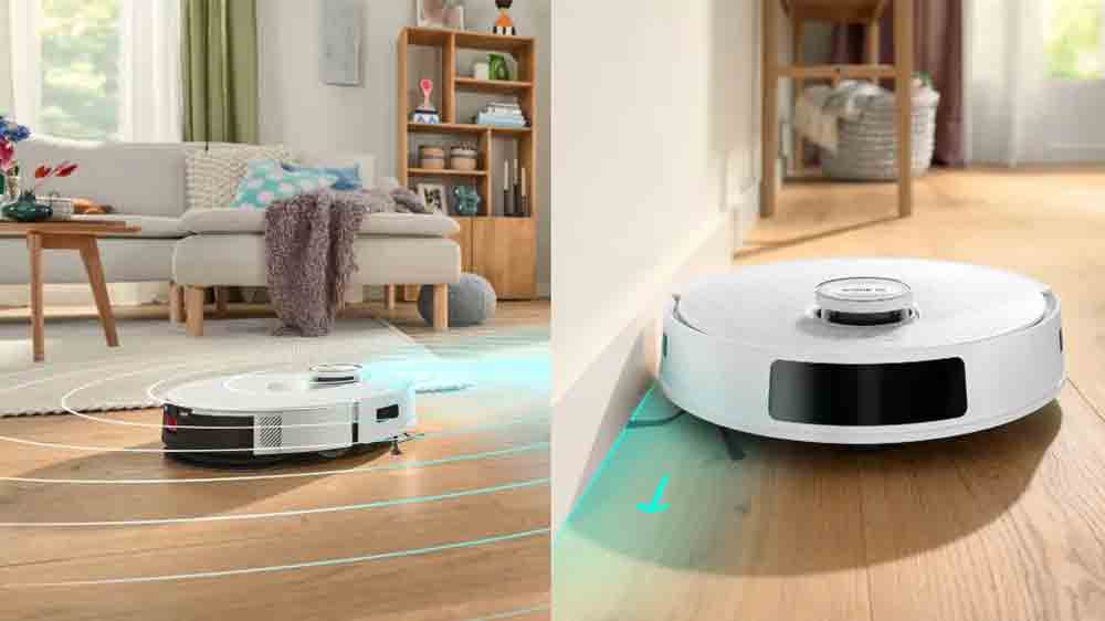 Dvě fotky robotick&eacute;ho vysavače Bosch při &uacute;klidu a ř&iacute;zen&iacute; navigac&iacute;_05