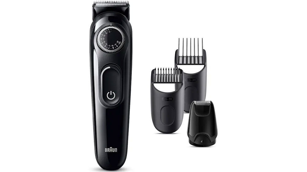 Černý zastřihovač vousů Braun Series 3 BT3420 s nástavci_01