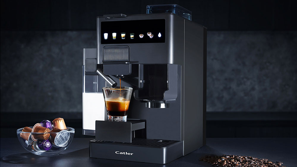 Automatický Espresso Catler ES 790 Egoisto s uzávermi a pripraveným Espressom _02