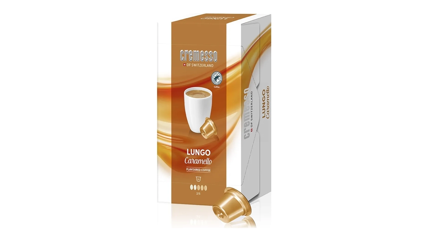 Balení kaplí Cremesso Lungo Caramello 16 ks