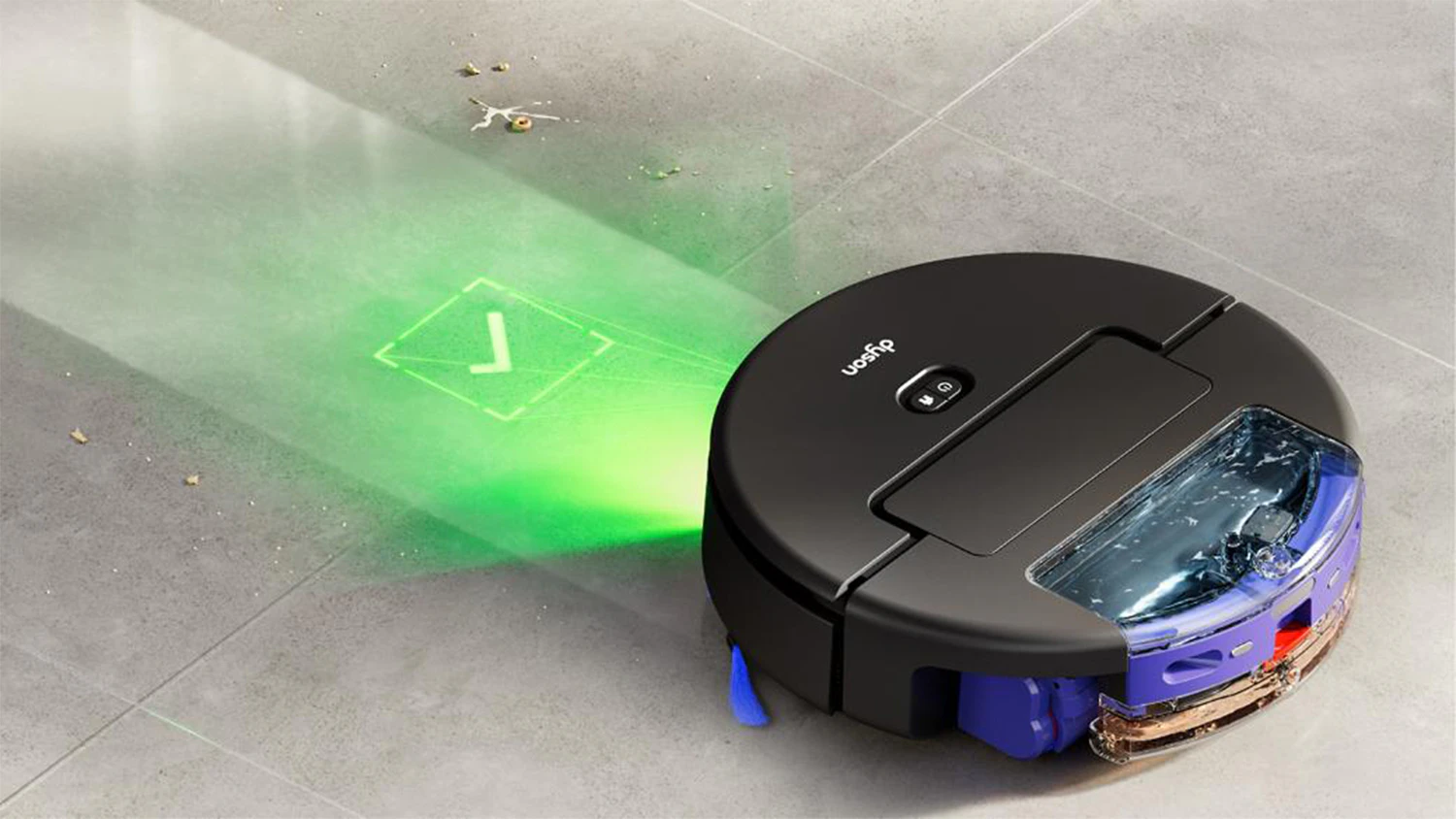 Robotický vysavač Dyson Spot+Scrub Ai při čištění