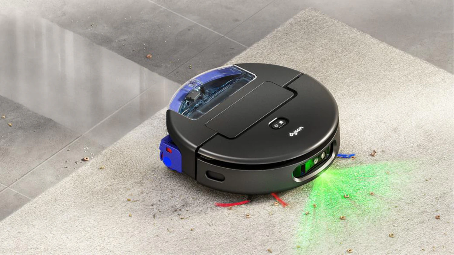 Robotický vysavač Dyson Spot+Scrub Ai při čištění