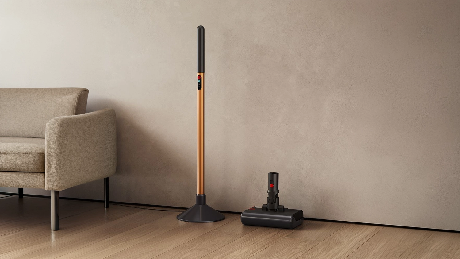 Podlahov&aacute; um&yacute;vačka Dyson PencilWash pri stene