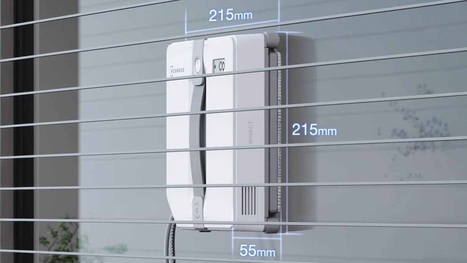 Rozměry robotick&eacute;ho čističe oken Ecovacs Winbot Mini Grey