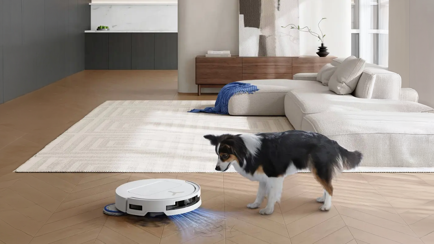 Pes u robotického vysavače Ecovacs