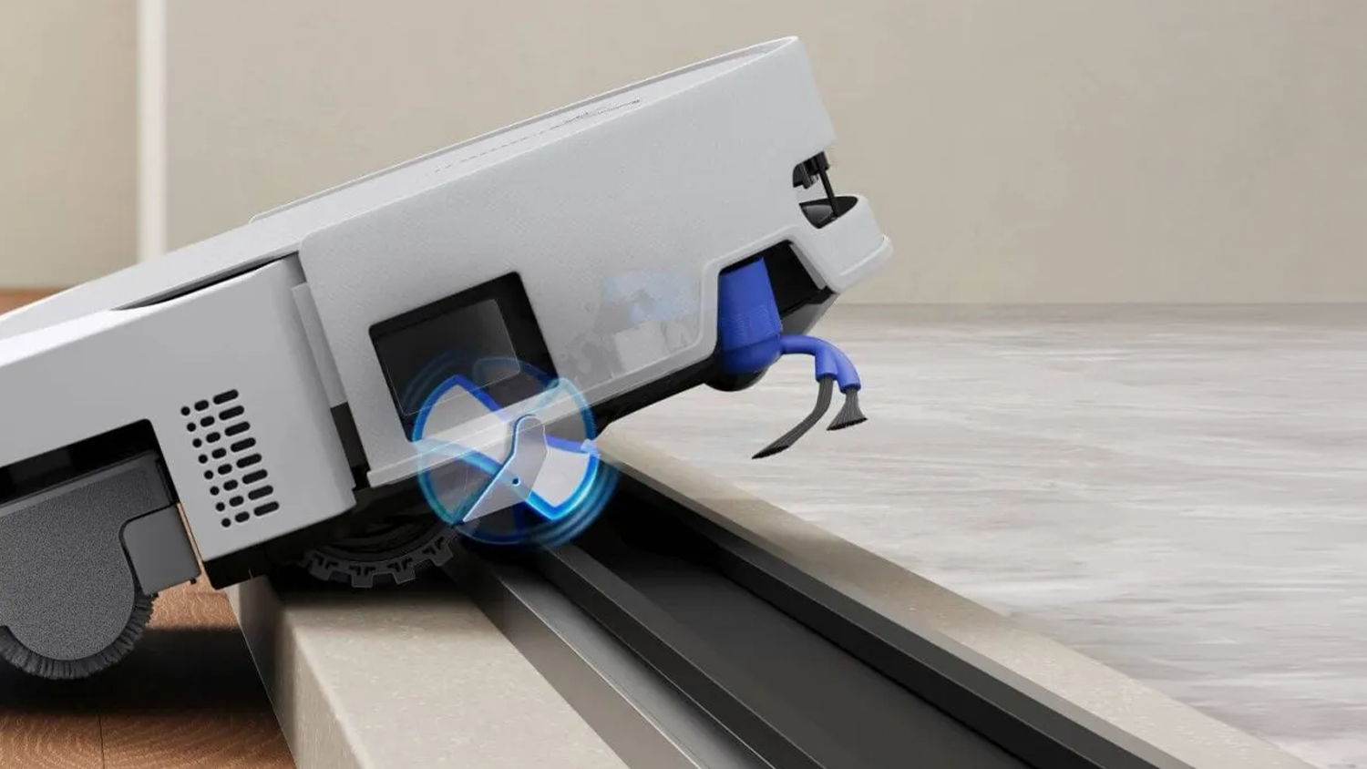 Robotický vysavač Ecovacs DEEBOT T90 Pro Omni White při přejíždění prahů