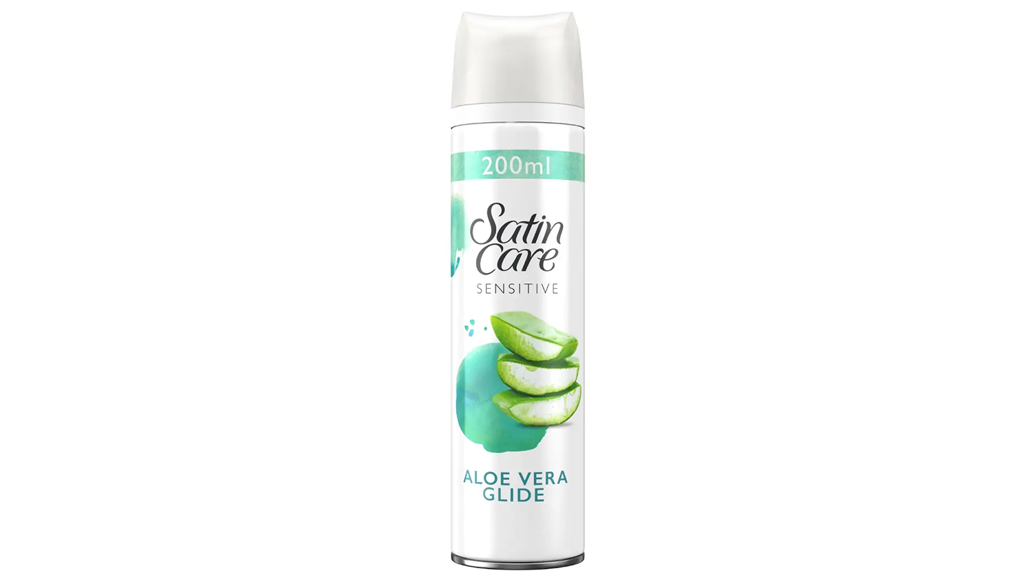 Balenie holiaceho g&eacute;lu Gillette Satin Care Sensitive Aloe Vera Glide 200 ml &ndash; pohľad z prednej strany