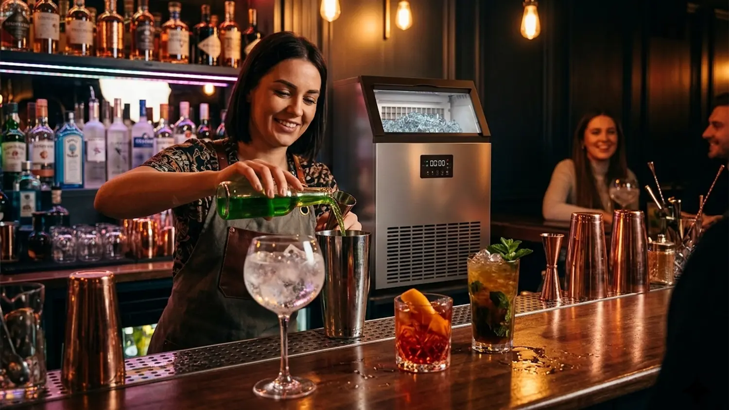 Žena připravuj&iacute;c&iacute; drinky