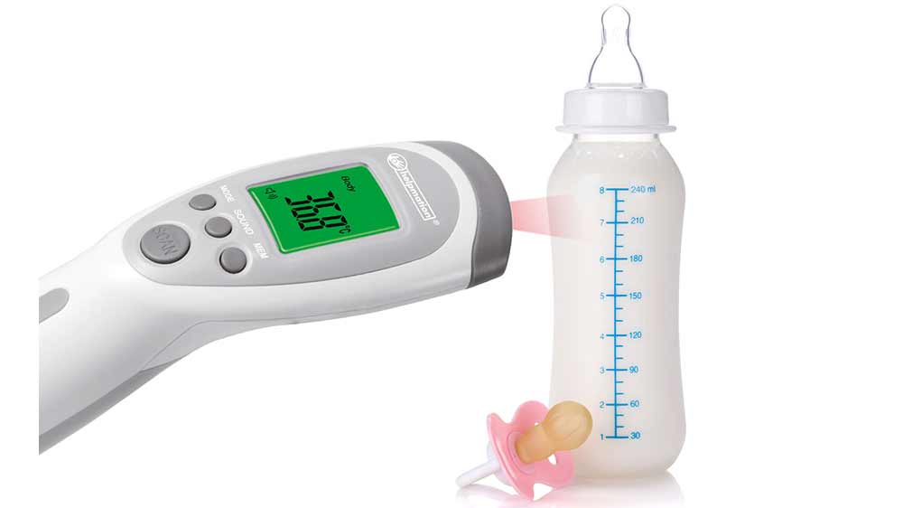 Bezkontaktn&iacute; teploměr Helpmation JXB182 u lahvičky_02