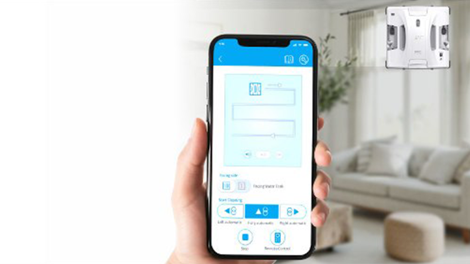 Ukázka ovládání mobilem či dálkovým ovládáním