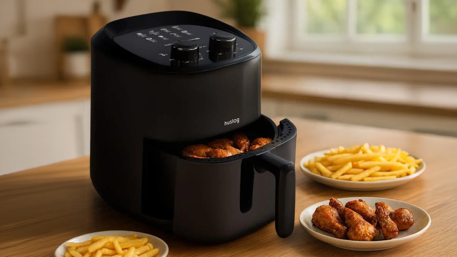Připraven&eacute; kuřec&iacute; stehna v horkovzdu&scaron;n&eacute; frit&eacute;ze