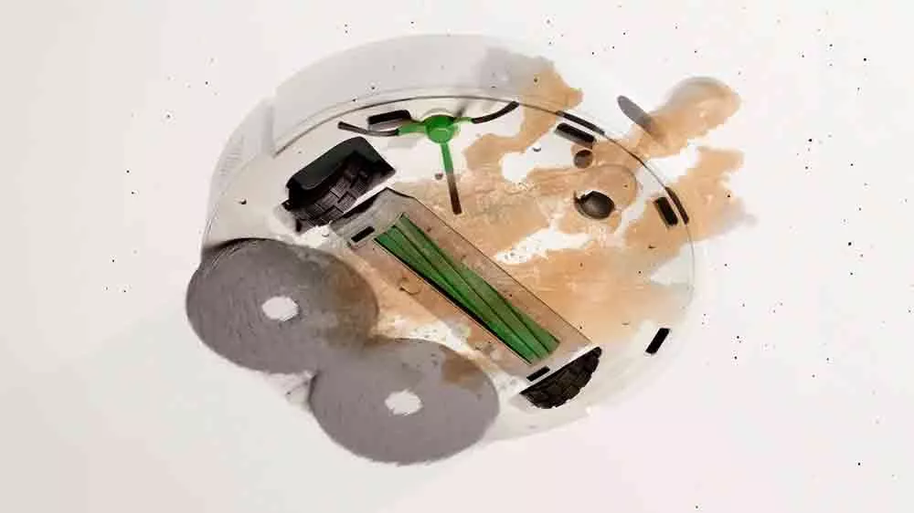 Robotick&yacute; vys&aacute;vač iRobot Roomba Plus 405 Combo pri vytieran&iacute;_03