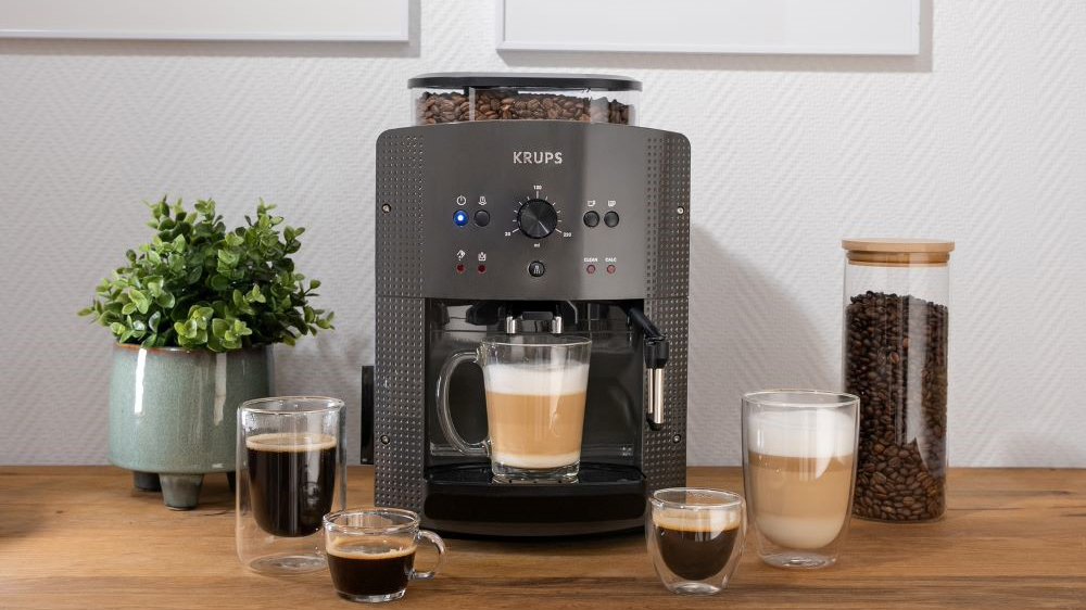 Automatický kávovar KRUPS ESSENTIAL EA810B70 otočný volič pro různé množství kávy_02