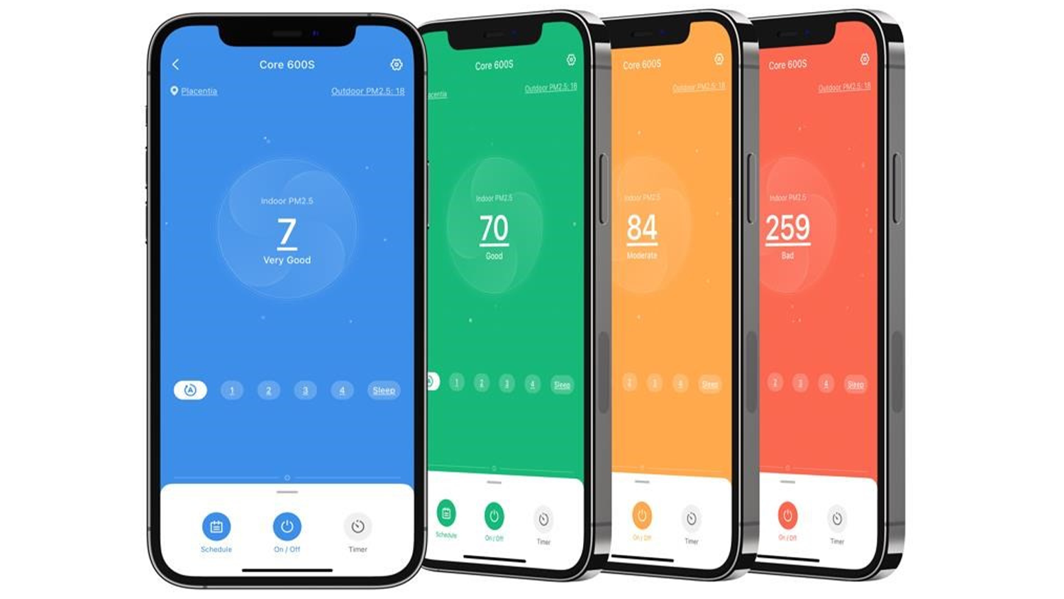 4 smartphony s detekc&iacute; různ&eacute; kvality ovzdu&scaron;&iacute;