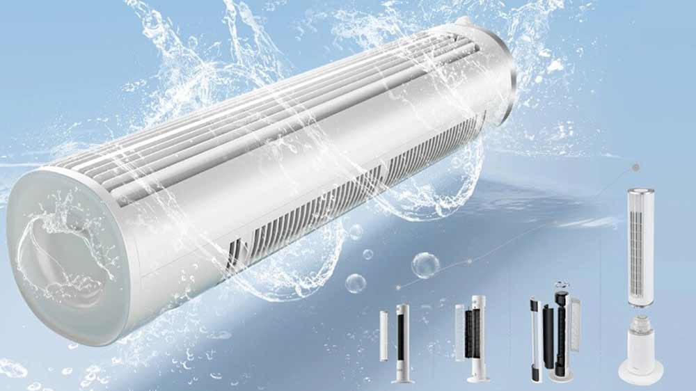 Plně demontovatelný design sloupového ventilátoru Midea MFZ402R0BPW_02