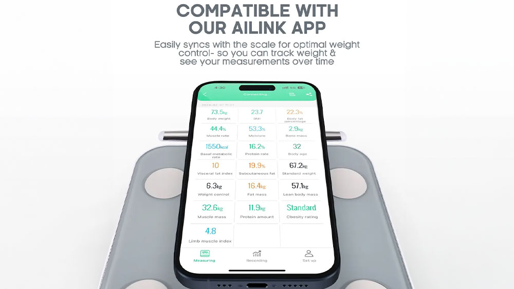 Osobní diagnostická váha NAIPO NP-BS03 a aplikace AiLink_02