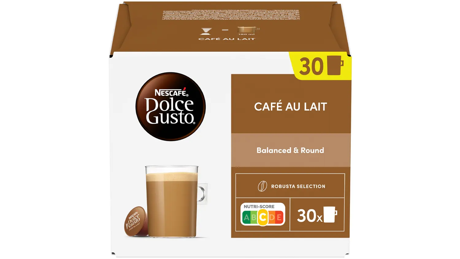 Kapsule Nescafé Dolce Gusto Café Au Lait 30 ks